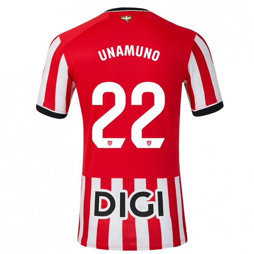 Danxen Mænd Oier Unamuno #22 Rød Sort Hvid Hjemmebane Spillertrøjer 2026/27 Trøje T-Shirt