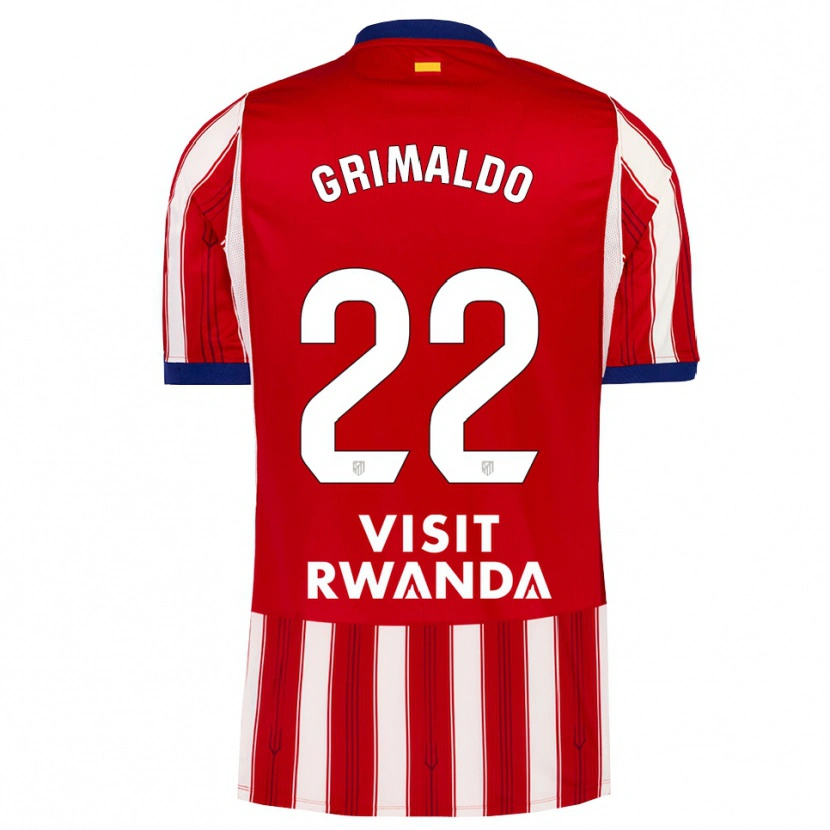 Danxen Mænd Alejandro Grimaldo #22 Kongeblå Rød Hvid Hjemmebane Spillertrøjer 2026/27 Trøje T-Shirt