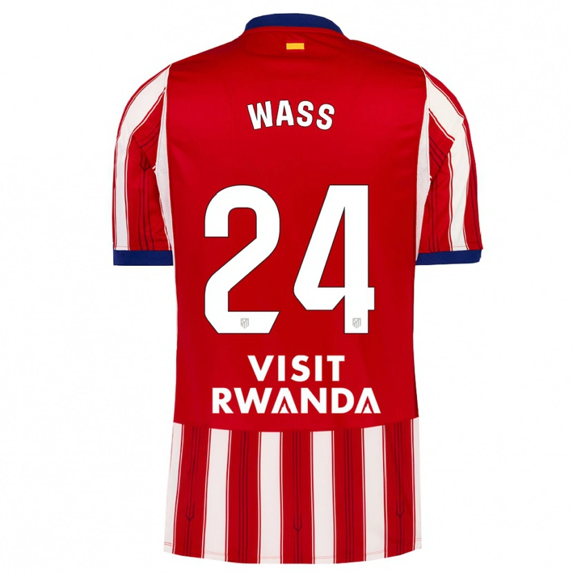 Danxen Mænd Daniel Wass #24 Kongeblå Rød Hvid Hjemmebane Spillertrøjer 2026/27 Trøje T-Shirt