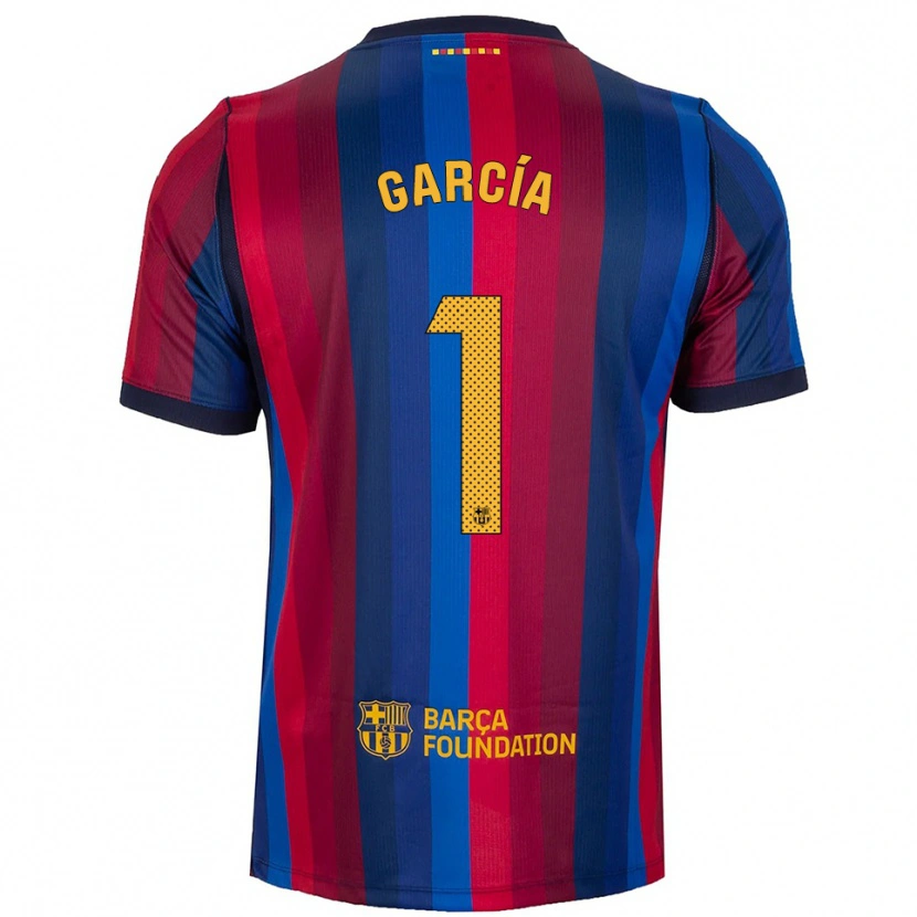 Danxen Mænd Joan García #1 Kongeblå Rød Gul Hjemmebane Spillertrøjer 2026/27 Trøje T-Shirt