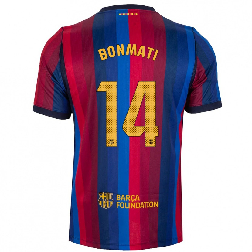 Danxen Mænd Aitana Bonmati #14 Kongeblå Rød Gul Hjemmebane Spillertrøjer 2026/27 Trøje T-Shirt
