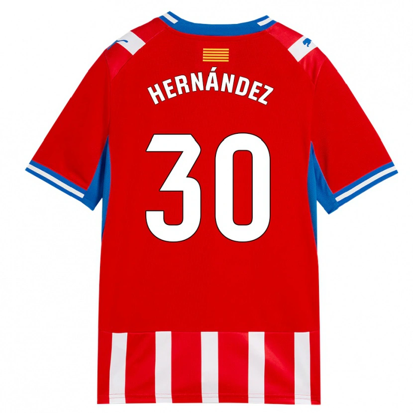 Danxen Mænd Unai Hernández #30 Rød Hvid Himmelblå Hjemmebane Spillertrøjer 2026/27 Trøje T-Shirt