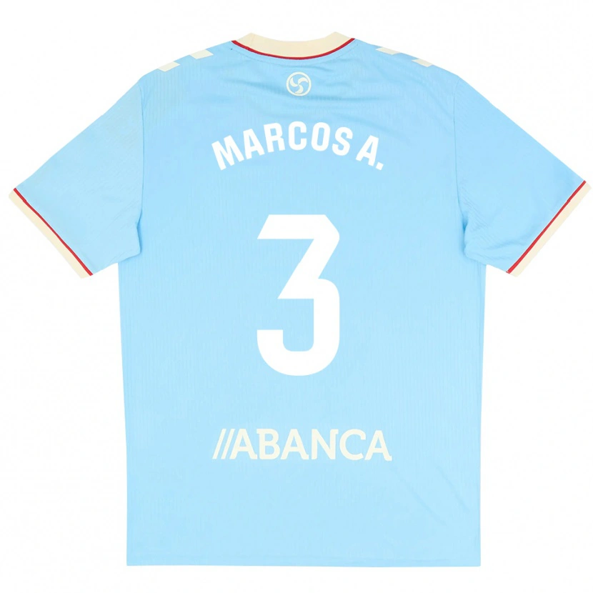 Danxen Mænd Marcos Alonso #3 Himmelblå Hvid Rød Hjemmebane Spillertrøjer 2026/27 Trøje T-Shirt