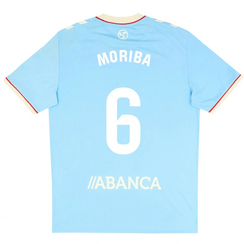 Danxen Mænd Ilaix Moriba #6 Himmelblå Hvid Rød Hjemmebane Spillertrøjer 2026/27 Trøje T-Shirt
