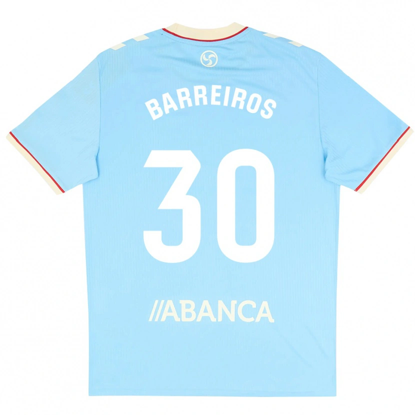 Danxen Mænd Iago Barreiros #30 Himmelblå Hvid Rød Hjemmebane Spillertrøjer 2026/27 Trøje T-Shirt