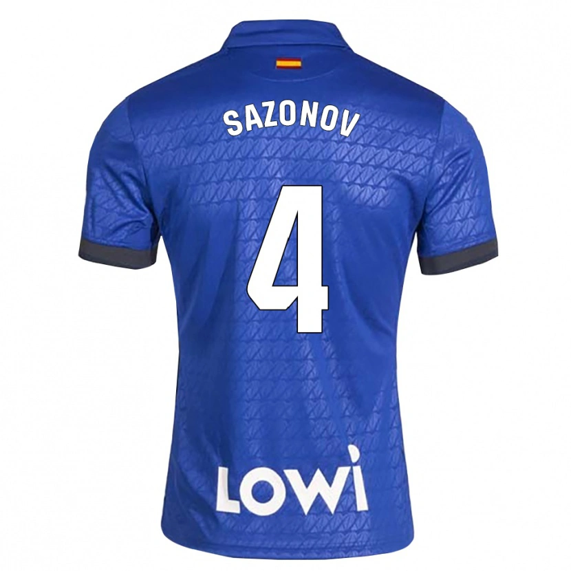 Danxen Mænd Saba Sazonov #4 Blå Hvid Sort Hjemmebane Spillertrøjer 2026/27 Trøje T-Shirt