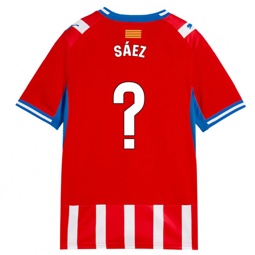 Danxen Mænd David Sáez #0 Rød Hvid Himmelblå Hjemmebane Spillertrøjer 2026/27 Trøje T-Shirt