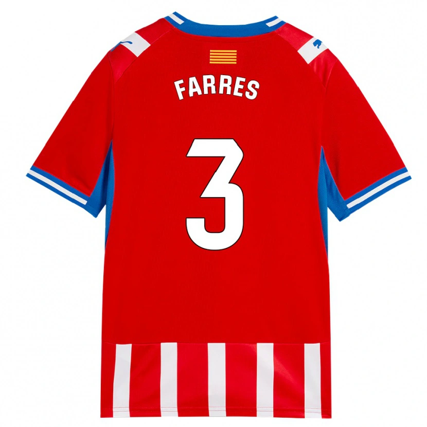 Danxen Mænd Biel Farrés #3 Rød Hvid Himmelblå Hjemmebane Spillertrøjer 2026/27 Trøje T-Shirt