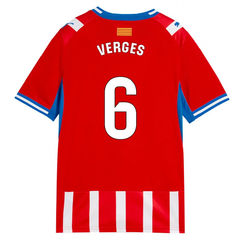 Danxen Mænd Mar Vergés #6 Rød Hvid Himmelblå Hjemmebane Spillertrøjer 2026/27 Trøje T-Shirt