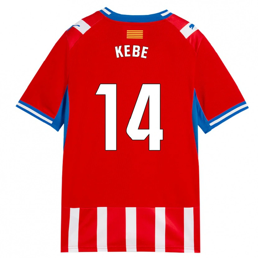 Danxen Mænd Moussa Kébé #14 Rød Hvid Himmelblå Hjemmebane Spillertrøjer 2026/27 Trøje T-Shirt