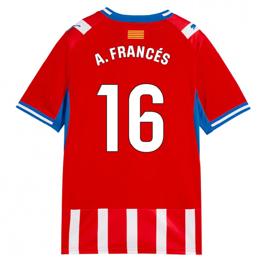 Danxen Mænd Alejandro Francés #16 Rød Hvid Himmelblå Hjemmebane Spillertrøjer 2026/27 Trøje T-Shirt