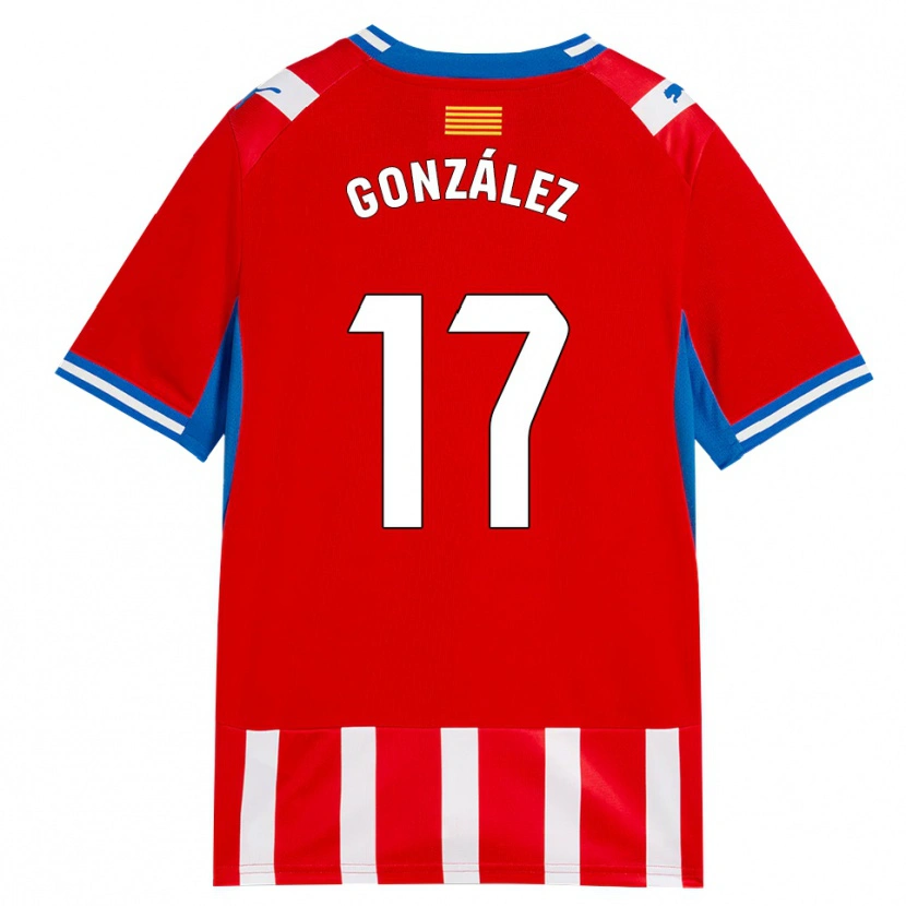 Danxen Mænd Javi González #17 Rød Hvid Himmelblå Hjemmebane Spillertrøjer 2026/27 Trøje T-Shirt
