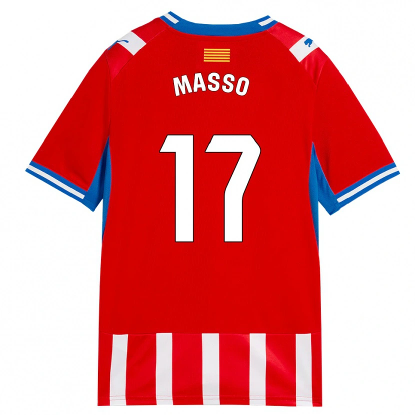 Danxen Mænd Ainoa Massó #17 Rød Hvid Himmelblå Hjemmebane Spillertrøjer 2026/27 Trøje T-Shirt
