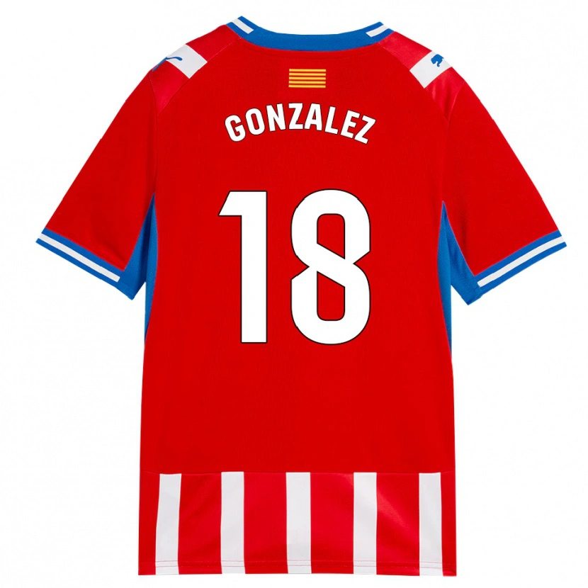 Danxen Mænd Gerard Gonzalez #18 Rød Hvid Himmelblå Hjemmebane Spillertrøjer 2026/27 Trøje T-Shirt