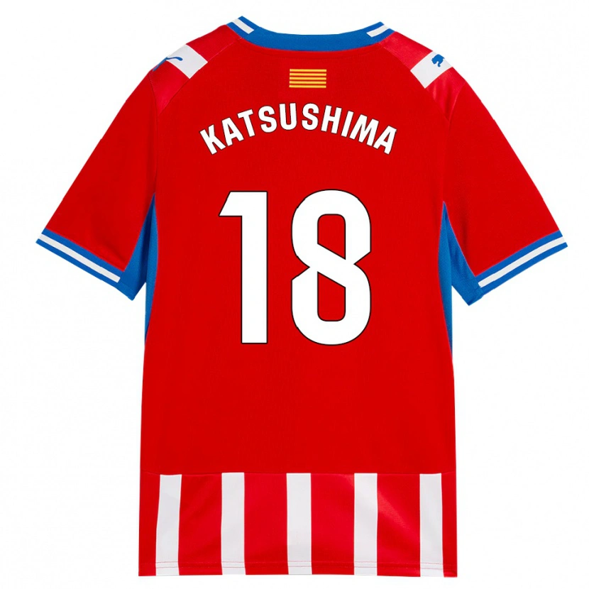 Danxen Mænd Shinnosuke Katsushima #18 Rød Hvid Himmelblå Hjemmebane Spillertrøjer 2026/27 Trøje T-Shirt