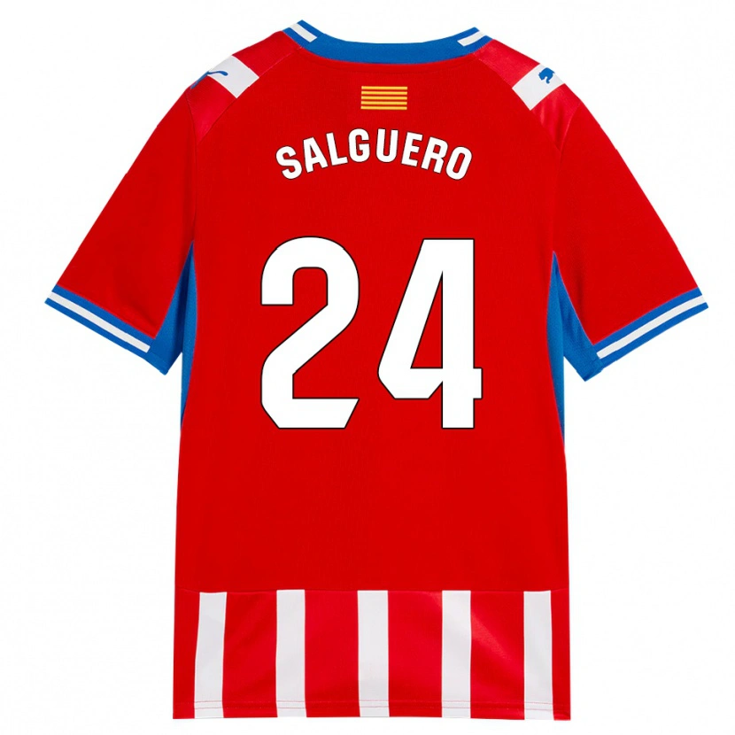 Danxen Mænd Antonio Salguero #24 Rød Hvid Himmelblå Hjemmebane Spillertrøjer 2026/27 Trøje T-Shirt