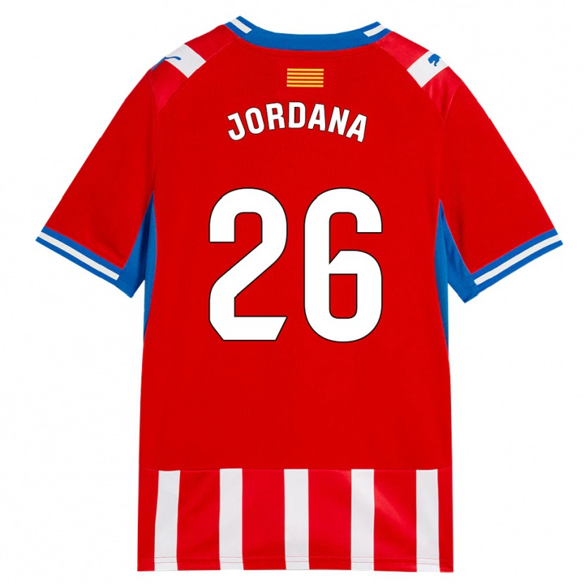 Danxen Mænd Gibert Jordana #26 Rød Hvid Himmelblå Hjemmebane Spillertrøjer 2026/27 Trøje T-Shirt