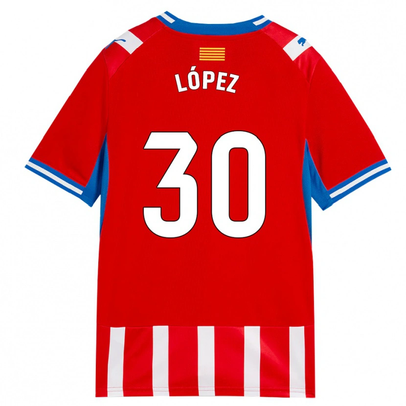 Danxen Mænd Pau López #30 Rød Hvid Himmelblå Hjemmebane Spillertrøjer 2026/27 Trøje T-Shirt