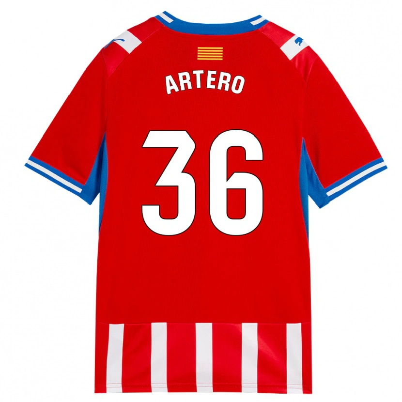 Danxen Mænd Ricard Artero #36 Rød Hvid Himmelblå Hjemmebane Spillertrøjer 2026/27 Trøje T-Shirt