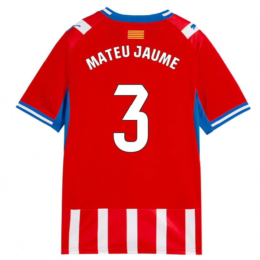 Danxen Mænd Mateu Morey #3 Rød Hvid Himmelblå Hjemmebane Spillertrøjer 2026/27 Trøje T-Shirt