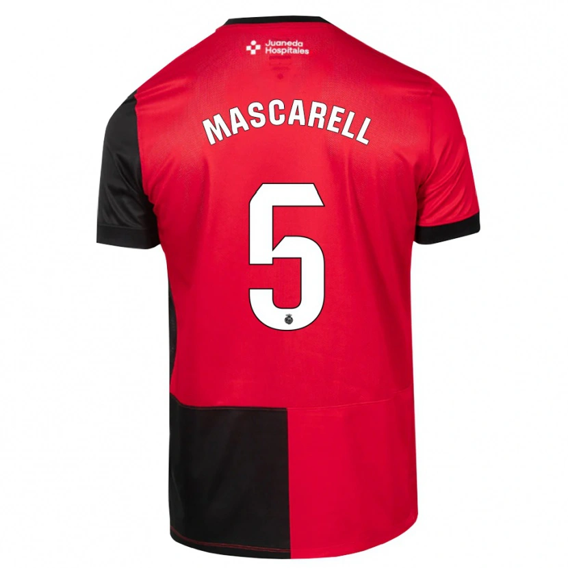 Danxen Mænd Omar Mascarell #5 Sort Rød Hvid Hjemmebane Spillertrøjer 2026/27 Trøje T-Shirt