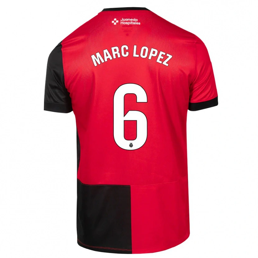 Danxen Mænd Marc López #6 Sort Rød Hvid Hjemmebane Spillertrøjer 2026/27 Trøje T-Shirt
