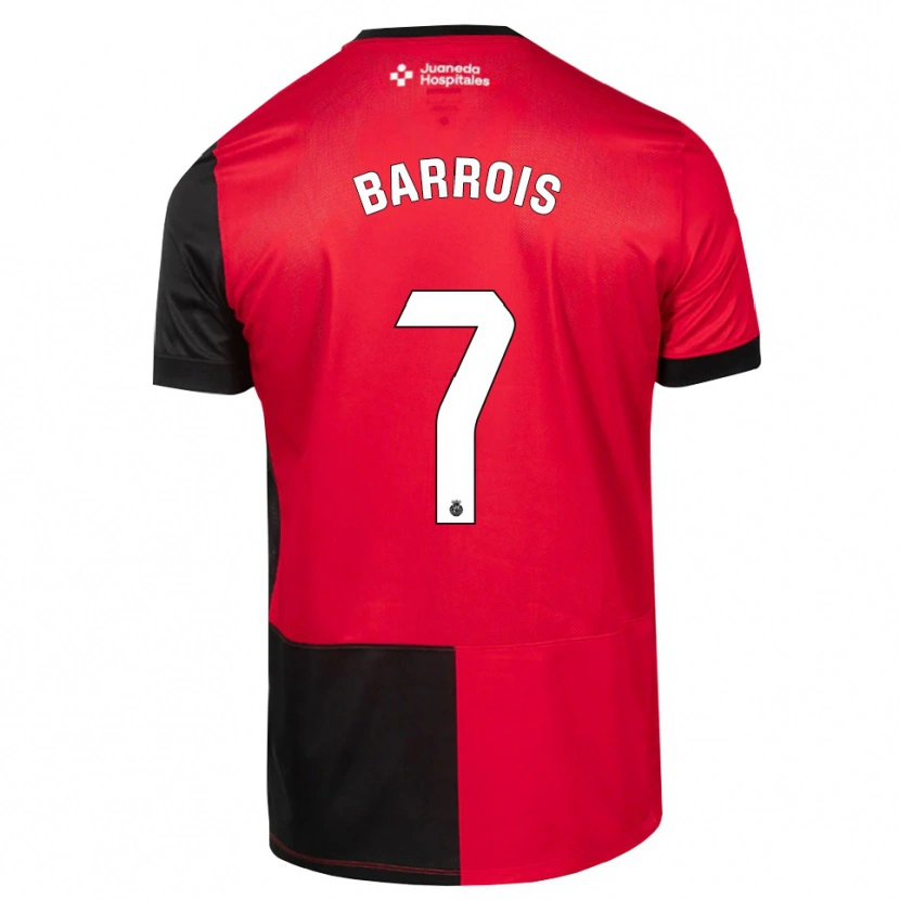 Danxen Mænd Eliott Barrois #7 Sort Rød Hvid Hjemmebane Spillertrøjer 2026/27 Trøje T-Shirt