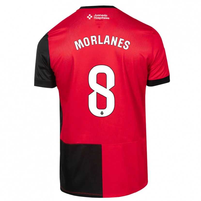 Danxen Mænd Manu Morlanes #8 Sort Rød Hvid Hjemmebane Spillertrøjer 2026/27 Trøje T-Shirt