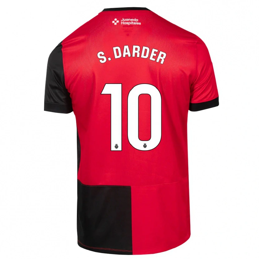 Danxen Mænd Sergi Darder #10 Sort Rød Hvid Hjemmebane Spillertrøjer 2026/27 Trøje T-Shirt