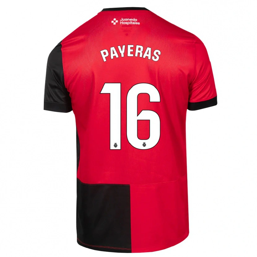 Danxen Mænd Martí Payeras #16 Sort Rød Hvid Hjemmebane Spillertrøjer 2026/27 Trøje T-Shirt