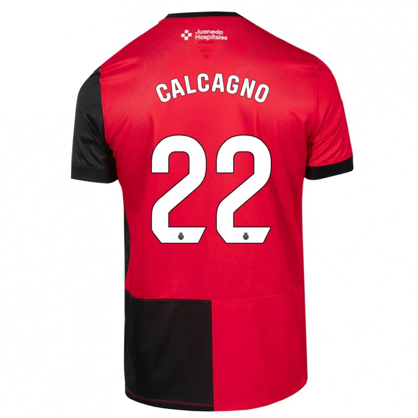 Danxen Mænd Bruno Calcagno #22 Sort Rød Hvid Hjemmebane Spillertrøjer 2026/27 Trøje T-Shirt
