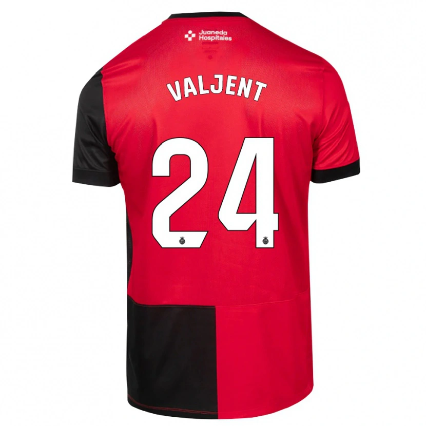 Danxen Mænd Martin Valjent #24 Sort Rød Hvid Hjemmebane Spillertrøjer 2026/27 Trøje T-Shirt