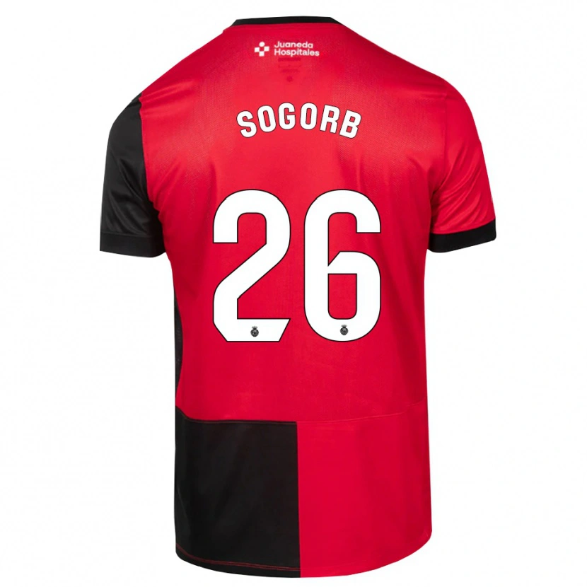 Danxen Mænd Carles Sogorb #26 Sort Rød Hvid Hjemmebane Spillertrøjer 2026/27 Trøje T-Shirt