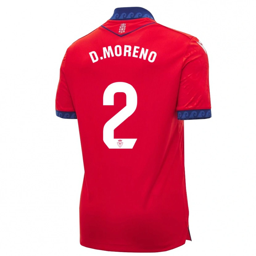 Danxen Mænd Diego Moreno #2 Rød Marineblå Hvid Hjemmebane Spillertrøjer 2026/27 Trøje T-Shirt