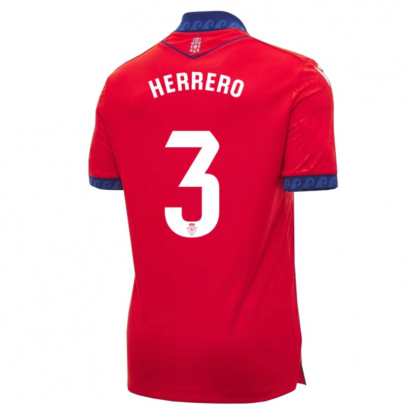 Danxen Mænd Toni Herrero #3 Rød Marineblå Hvid Hjemmebane Spillertrøjer 2026/27 Trøje T-Shirt