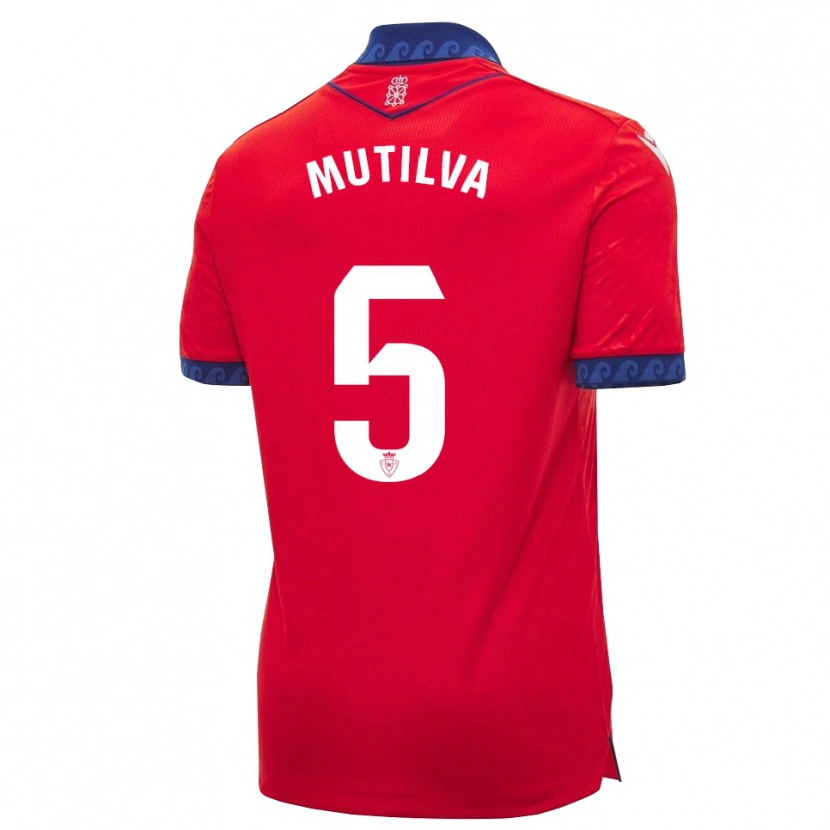 Danxen Mænd Christian Mutilva #5 Rød Marineblå Hvid Hjemmebane Spillertrøjer 2026/27 Trøje T-Shirt