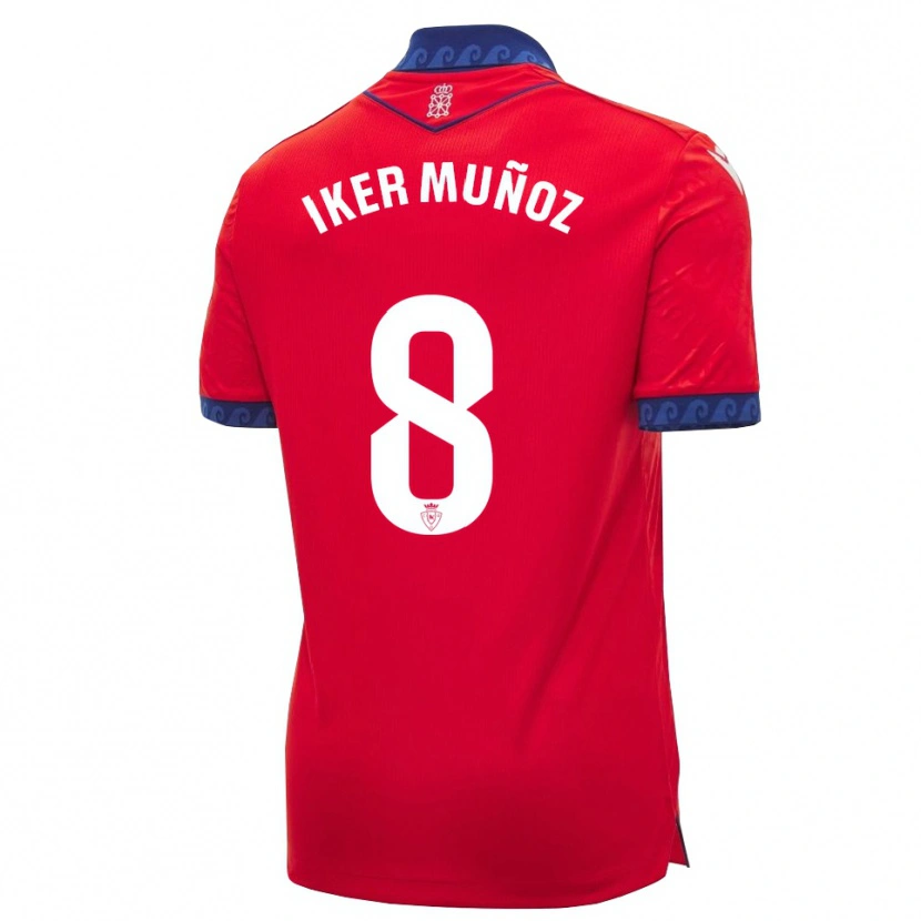 Danxen Mænd Iker Muñoz #8 Rød Marineblå Hvid Hjemmebane Spillertrøjer 2026/27 Trøje T-Shirt