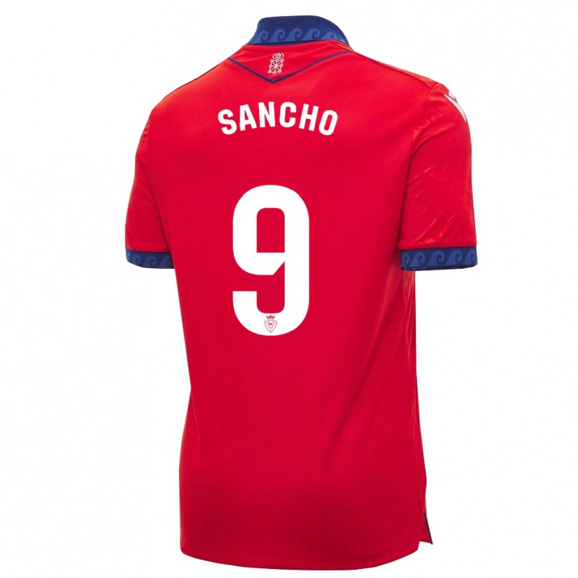 Danxen Mænd Dani Sancho #9 Rød Marineblå Hvid Hjemmebane Spillertrøjer 2026/27 Trøje T-Shirt