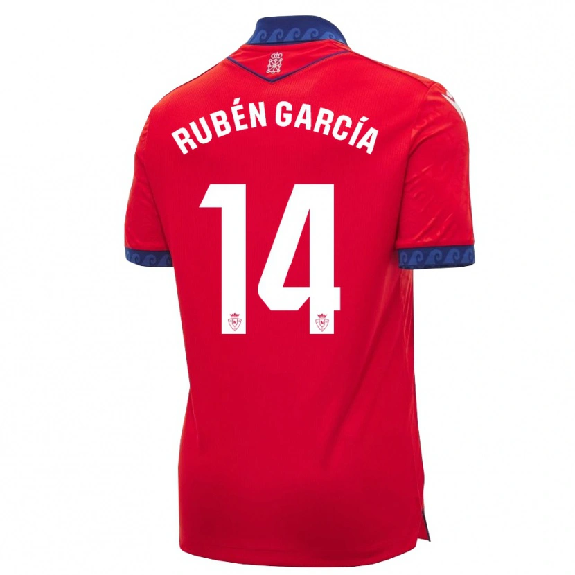 Danxen Mænd Rubén García #14 Rød Marineblå Hvid Hjemmebane Spillertrøjer 2026/27 Trøje T-Shirt