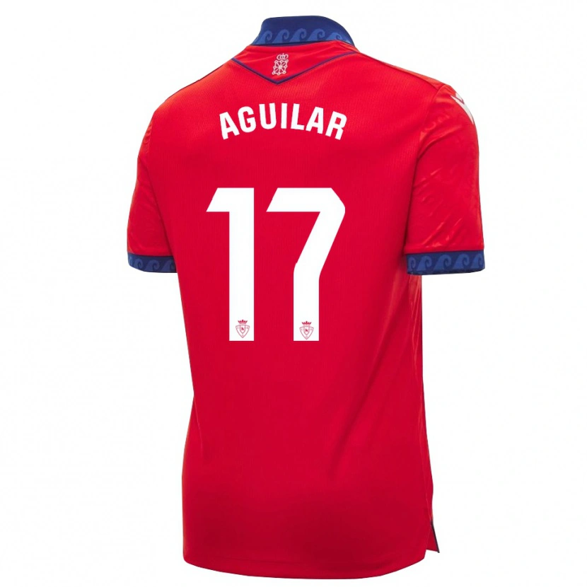 Danxen Mænd Eneko Aguilar #17 Rød Marineblå Hvid Hjemmebane Spillertrøjer 2026/27 Trøje T-Shirt