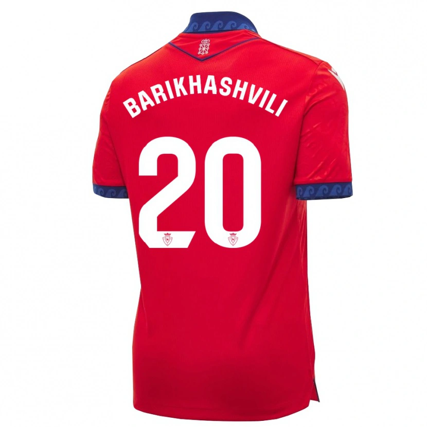 Danxen Mænd Nika Barikhashvili #20 Rød Marineblå Hvid Hjemmebane Spillertrøjer 2026/27 Trøje T-Shirt