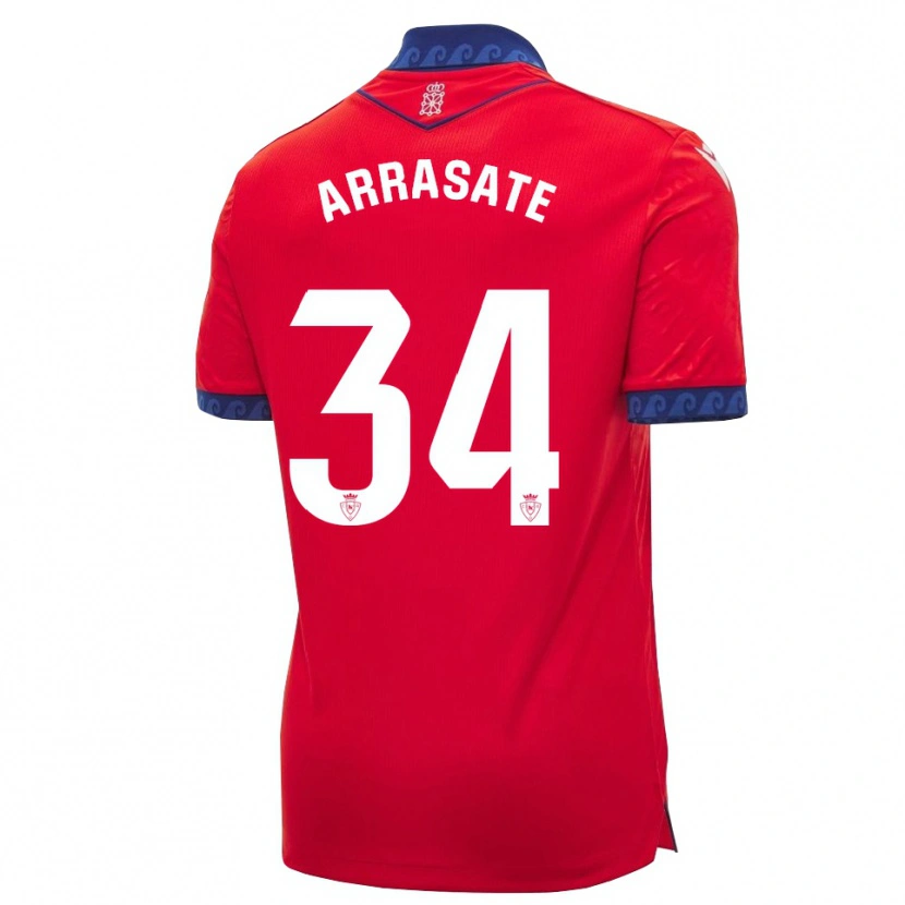 Danxen Mænd Ibai Arrasate #34 Rød Marineblå Hvid Hjemmebane Spillertrøjer 2026/27 Trøje T-Shirt