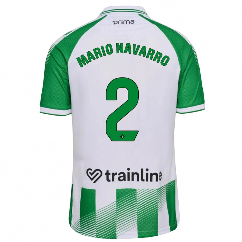 Danxen Mænd Mario Navarro #2 Lys Grøn Sort Hvid Hjemmebane Spillertrøjer 2026/27 Trøje T-Shirt