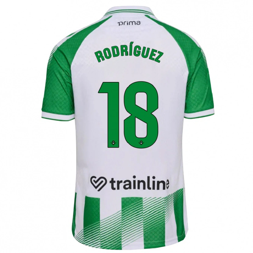 Danxen Mænd Juan Rodríguez #18 Lys Grøn Sort Hvid Hjemmebane Spillertrøjer 2026/27 Trøje T-Shirt