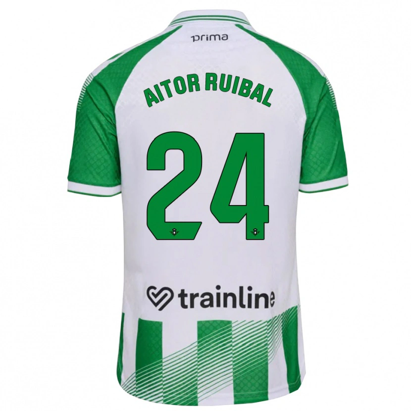 Danxen Mænd Aitor Ruibal #24 Lys Grøn Sort Hvid Hjemmebane Spillertrøjer 2026/27 Trøje T-Shirt