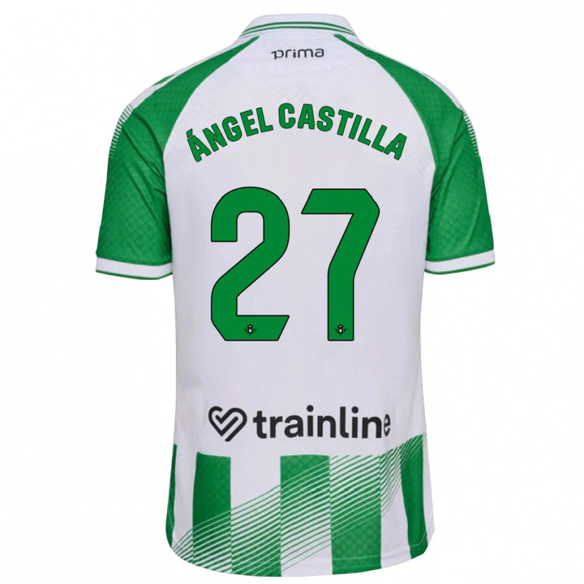 Danxen Mænd Miguel Ángel Castilla #27 Lys Grøn Sort Hvid Hjemmebane Spillertrøjer 2026/27 Trøje T-Shirt