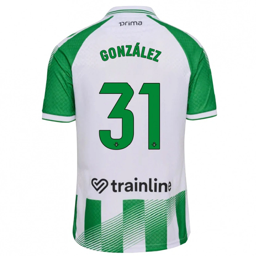 Danxen Mænd Manu González #31 Lys Grøn Sort Hvid Hjemmebane Spillertrøjer 2026/27 Trøje T-Shirt