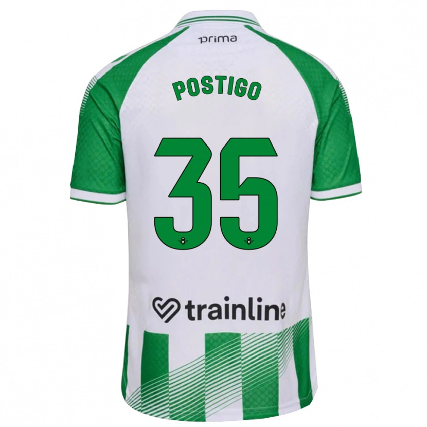 Danxen Mænd Alejandro Postigo #35 Lys Grøn Sort Hvid Hjemmebane Spillertrøjer 2026/27 Trøje T-Shirt