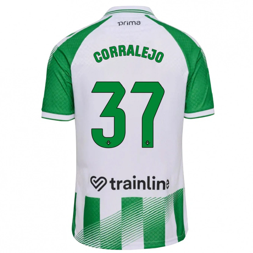 Danxen Mænd Iván Corralejo #37 Lys Grøn Sort Hvid Hjemmebane Spillertrøjer 2026/27 Trøje T-Shirt