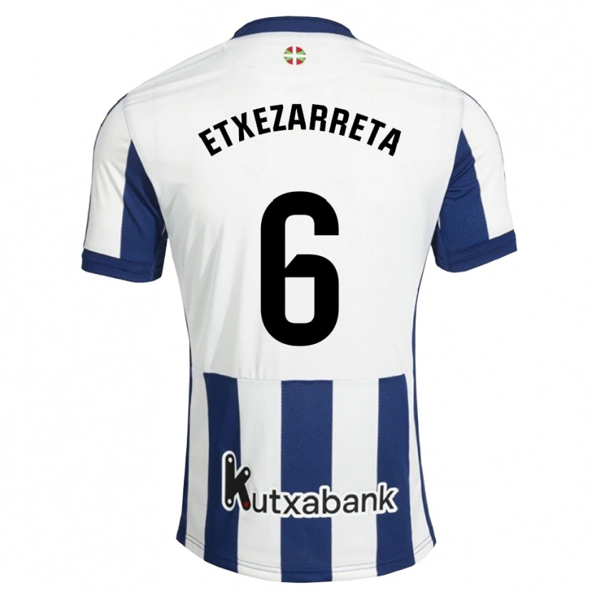 Danxen Mænd Ane Etxezarreta Aierbe #6 Marinehvid Gyldenrod Hjemmebane Spillertrøjer 2026/27 Trøje T-Shirt